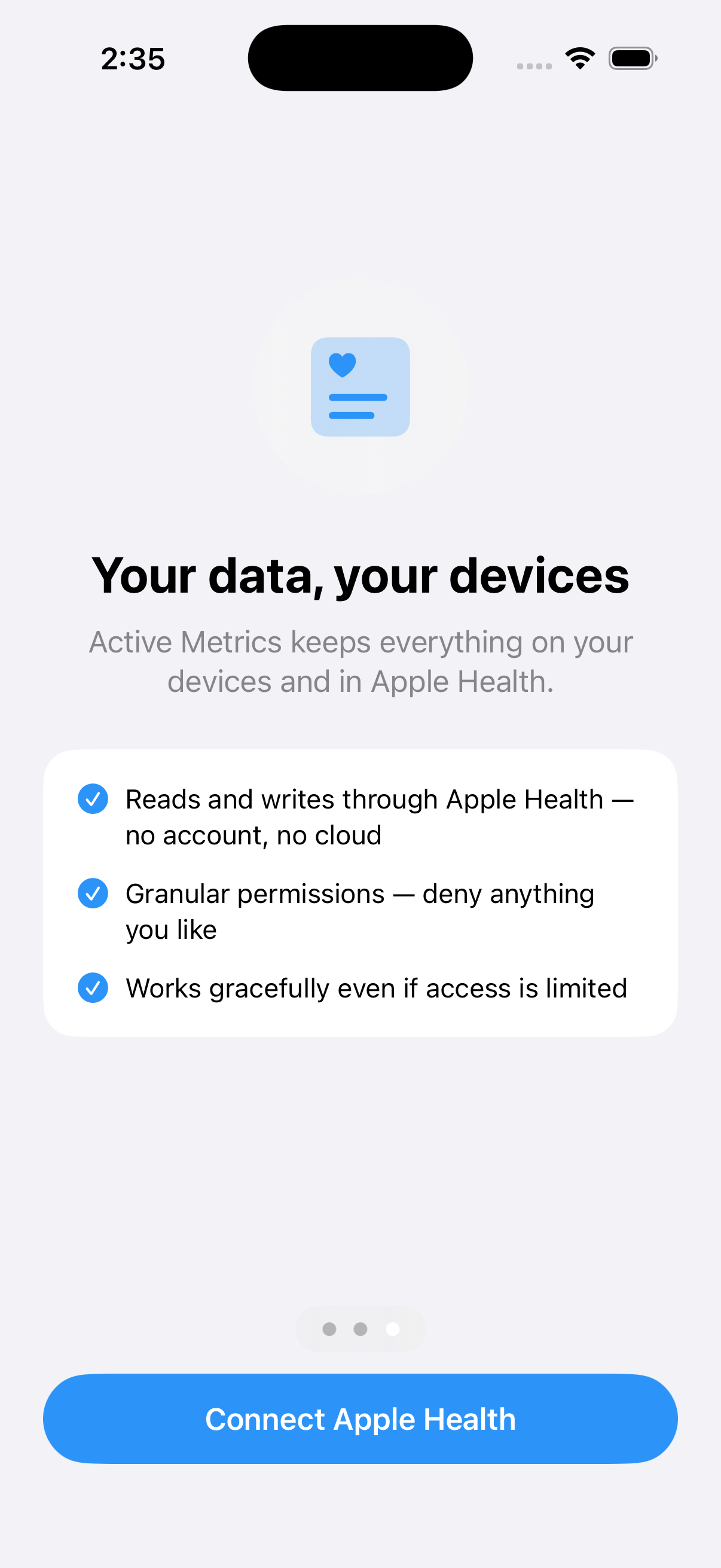 Your data, your devices — connect Apple Health